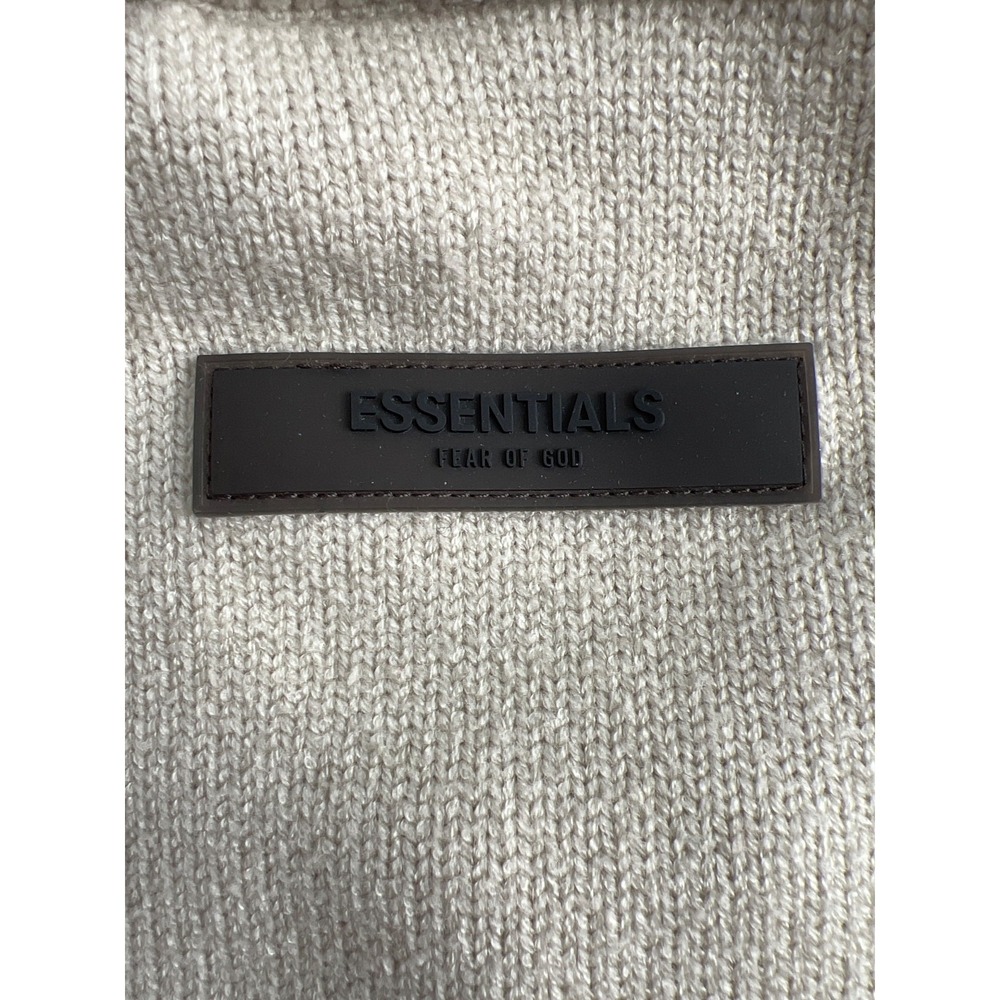 Fear of God Essentials Cardigan Womens XS Beige Zip Up Minimal Logo Cozy - Picture 9 of 13